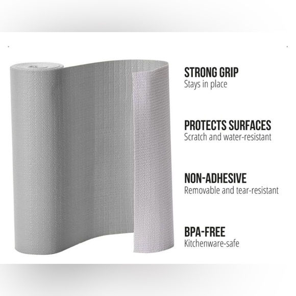 Gorilla Grip Gray Drawer and Shelf Liner Protect Cabinets Organization BNIP - Picture 4 of 5